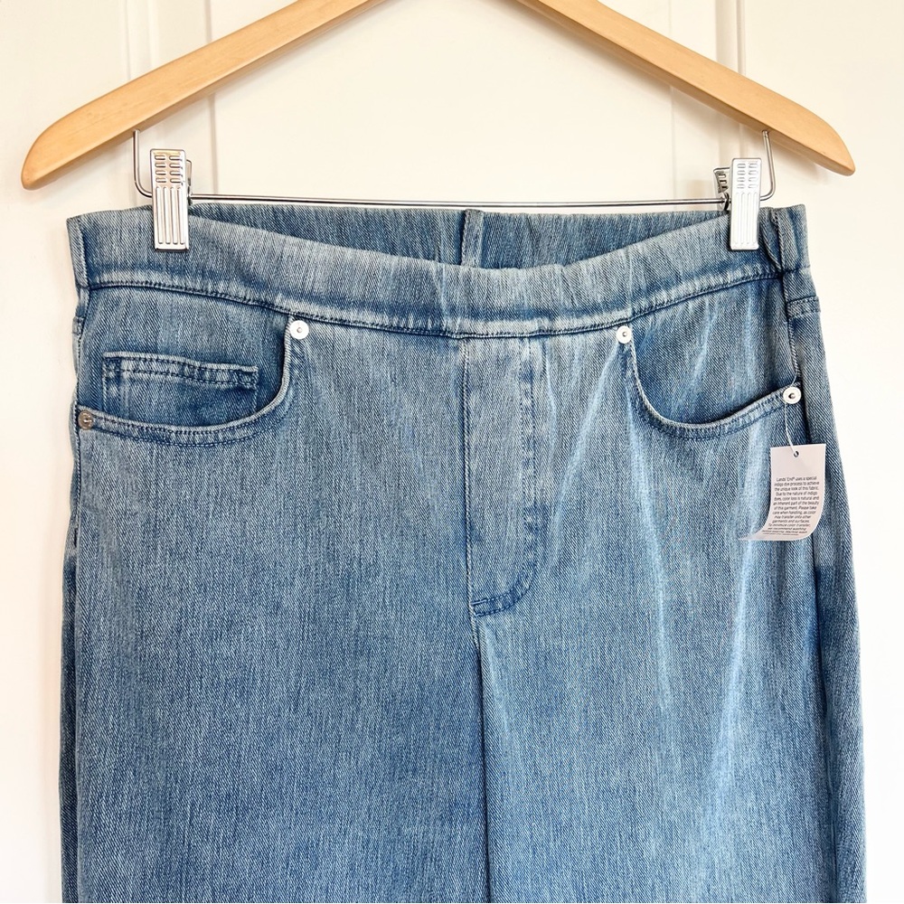 Lands’ End Women's Starfish High Rise Knit Denim Straight Jeans Elastic waist S - Picture 3 of 7